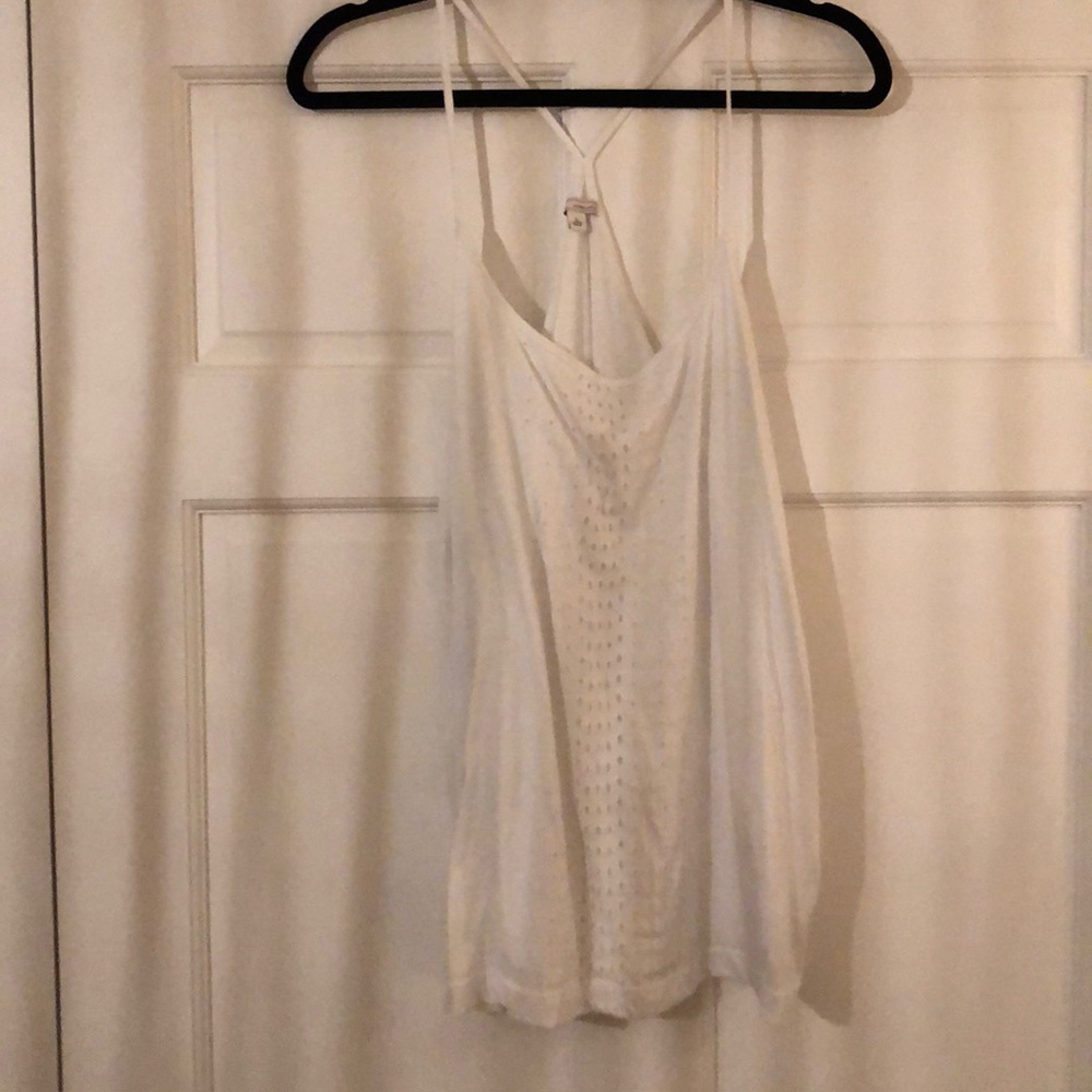 White Tank with Eyelet Detail